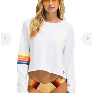 Aviator Nation Cropped Crew Sweatshirt XL